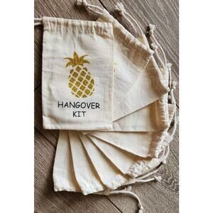 9 Pack Drawstring Hangover Kit Bags for Bachelorette Party, Weddings, 4x6 in